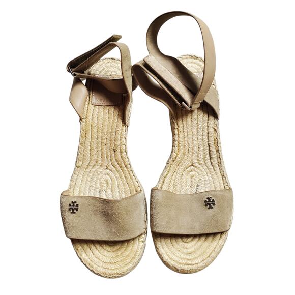 Tory Burch Bima 2 Espardilles Wedge Sandals Tan - Size 8 - Picture 3 of 9